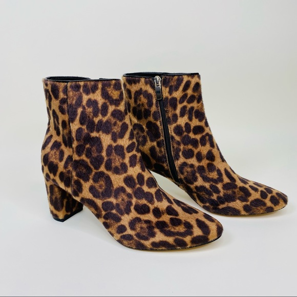Nine West Shoes - Nine West Leopard Animal Print Faux Fur Ankle Booties NWOB